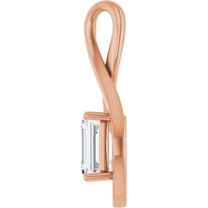 14K Rose Gold  8x6 mm Emerald Pendant Mounting – image 5