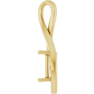 10K Yellow Gold  8x6 mm Emerald Pendant Mounting – image 6