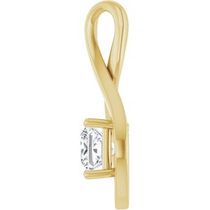 14K Yellow Gold  5.5 mm Square Pendant Mounting – image 5