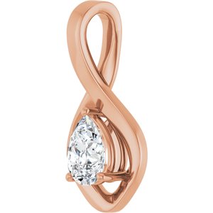 10K Rose Gold  7x5 mm Pear Pendant Mounting – image 3