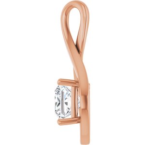 18K Rose Gold  6.5 mm Square Pendant Mounting – image 5