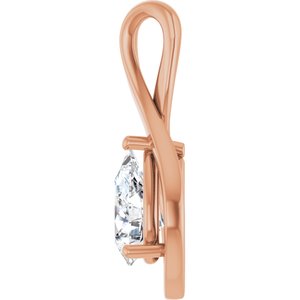 10K Rose Gold  9x6 mm Pear Pendant Mounting – image 5