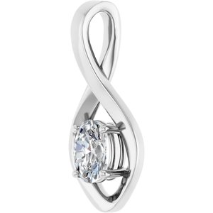 18K X1 White Gold  7x5 mm Oval Pendant Mounting – image 3