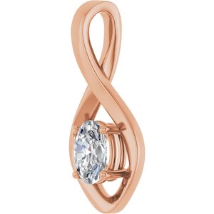 10K Rose Gold  7x5 mm Oval Pendant Mounting – image 3