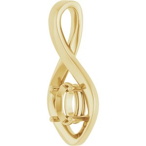 18K Yellow Gold  7x5 mm Oval Pendant Mounting – image 4