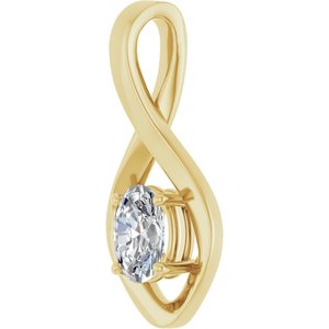 10K Yellow Gold  7x5 mm Oval Pendant Mounting – image 3