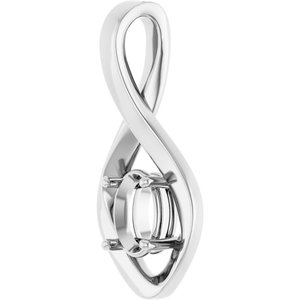 18K X1 White Gold  7x5 mm Oval Pendant Mounting – image 4