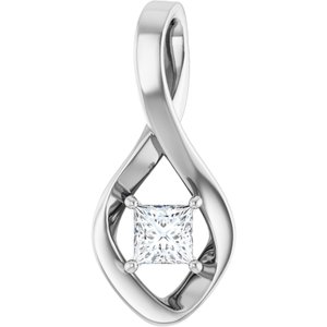 Continuum Sterling Silver  4 mm Square Pendant Mounting