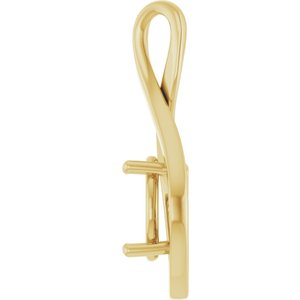 14K Yellow Gold 10 mm Round Pendant Mounting – image 6