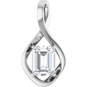 Platinum  9x7 mm Emerald Pendant Mounting