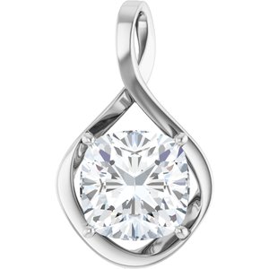Platinum  12 mm Cushion Pendant Mounting