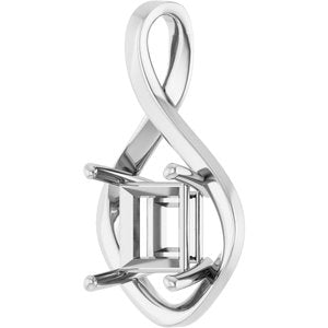 10K X1 White Gold  9 mm Square Pendant Mounting – image 4