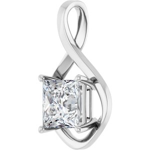 Sterling Silver  9 mm Square Pendant Mounting – image 3