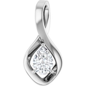 18K Palladium White Gold  7x5 mm Pear Pendant Mounting
