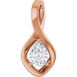 10K Rose Gold  7x5 mm Pear Pendant Mounting