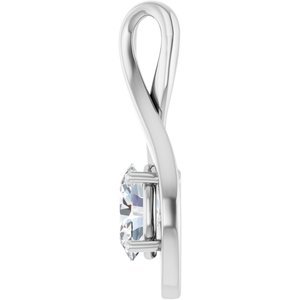 18K X1 White Gold  8x6 mm Oval Pendant Mounting – image 5