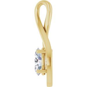 10K Yellow Gold  8x6 mm Oval Pendant Mounting – image 5