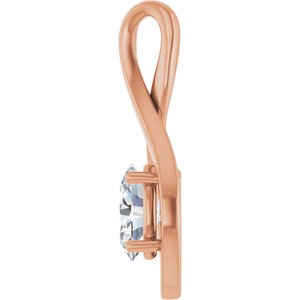 14K Rose Gold  8x6 mm Oval Pendant Mounting – image 5