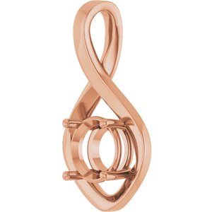 18K Rose Gold 8 mm Round Pendant Mounting – image 4