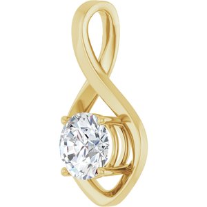 10K Yellow Gold 8 mm Round Pendant Mounting – image 3