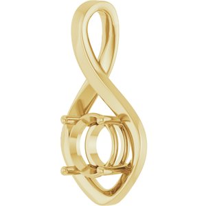 14K Yellow Gold 8 mm Round Pendant Mounting – image 4