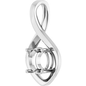 14K X1 White Gold 8 mm Round Pendant Mounting – image 4