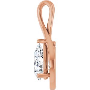 10K Rose Gold  10x7 mm Pear Pendant Mounting – image 5