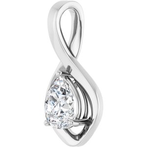 10K X1 White Gold  8x6 mm Pear Pendant Mounting – image 3