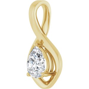 10K Yellow Gold  8x6 mm Pear Pendant Mounting – image 3