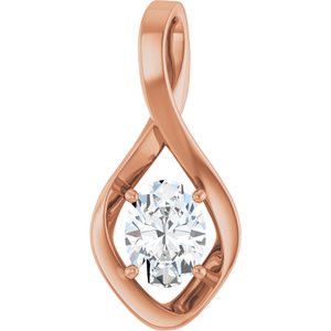 10K Rose Gold  8x6 mm Oval Pendant Mounting