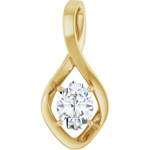 18K Yellow Gold  8x6 mm Oval Pendant Mounting