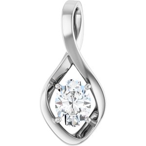 10K X1 White Gold  8x6 mm Oval Pendant Mounting