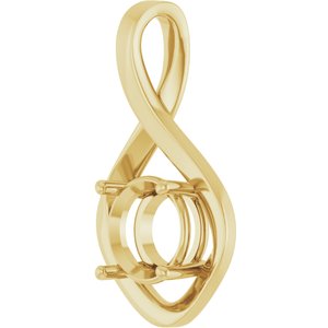 14K Yellow Gold 8.8 mm Round Pendant Mounting – image 4