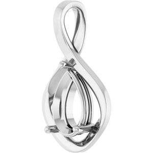 10K X1 White Gold  12x8 mm Pear Pendant Mounting – image 4