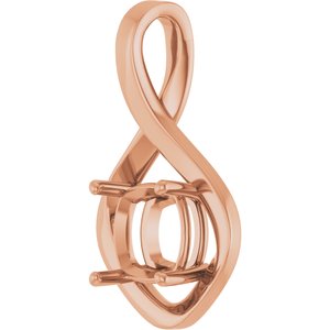 18K Rose Gold  8 mm Cushion Pendant Mounting – image 4
