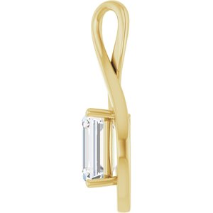10K Yellow Gold  10x8 mm Emerald Pendant Mounting – image 5