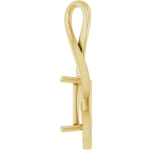 10K Yellow Gold  10x8 mm Emerald Pendant Mounting – image 6