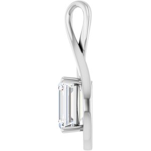 10K X1 White Gold  10x8 mm Emerald Pendant Mounting – image 5