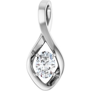 18K X1 White Gold  7x5 mm Oval Pendant Mounting