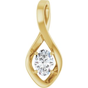 10K Yellow Gold  7x5 mm Oval Pendant Mounting