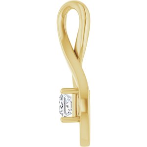18K Yellow Gold  4 mm Square Pendant Mounting – image 5