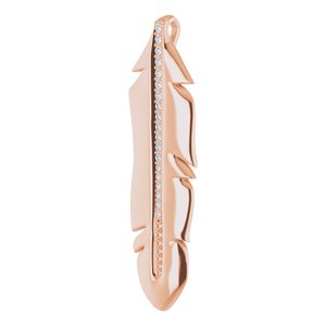 14K Rose Gold .06 CTW Natural Diamond Feather Pendant
