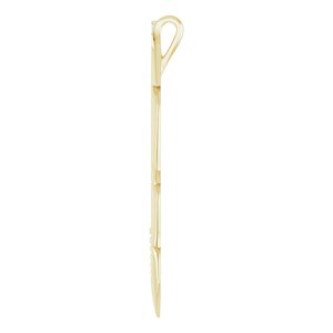 14K Yellow Gold .06 CTW Natural Diamond Feather Pendant