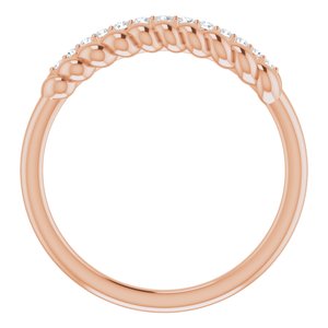 14K Rose Gold 1/10 CTW Natural Diamond Rope Ring
