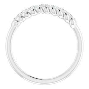 14K White Gold 1/10 CTW Natural Diamond Rope Ring