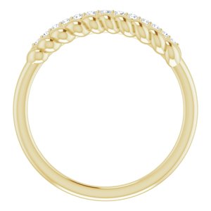 14K Yellow Gold 1/10 CTW Natural Diamond Rope Ring