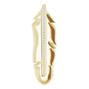 14K Yellow Gold .06 CTW Natural Diamond Feather Pendant