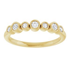 14K Yellow Gold 1/5 CTW Natural Diamond Bezel-Set Ring