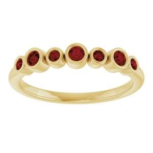 14K Yellow Gold Natural Mozambique Garnet Bezel-Set Ring