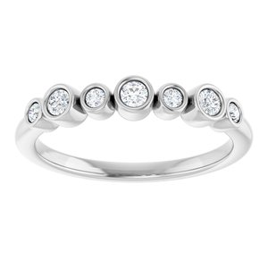 Sterling Silver 1/5 CTW Natural Diamond Bezel-Set Ring